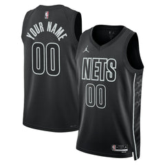 Brooklyn Nets Jordan Brand Unisex 2022/23 Swingman Custom Jersey Statement Edition Black - NBA