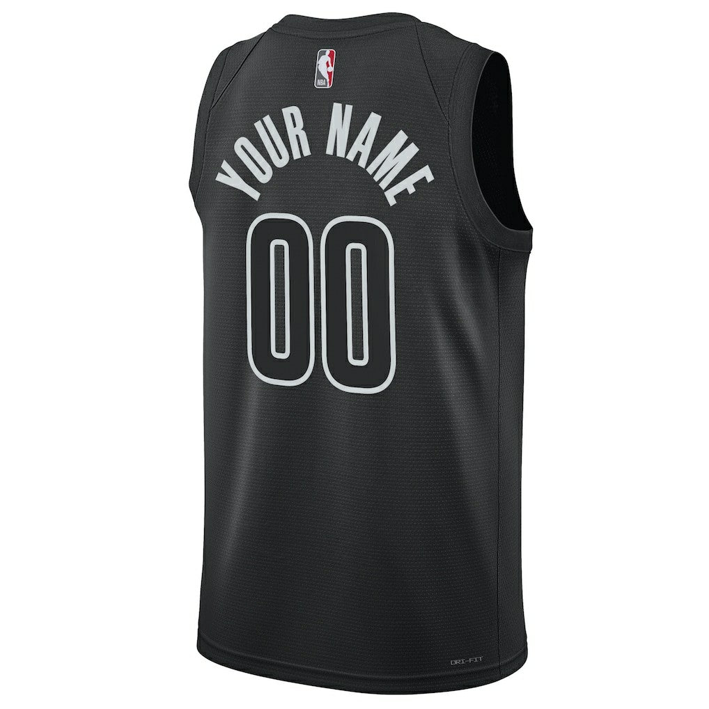 Brooklyn Nets Jordan Brand Unisex 2022/23 Swingman Custom Jersey Statement Edition Black - NBA