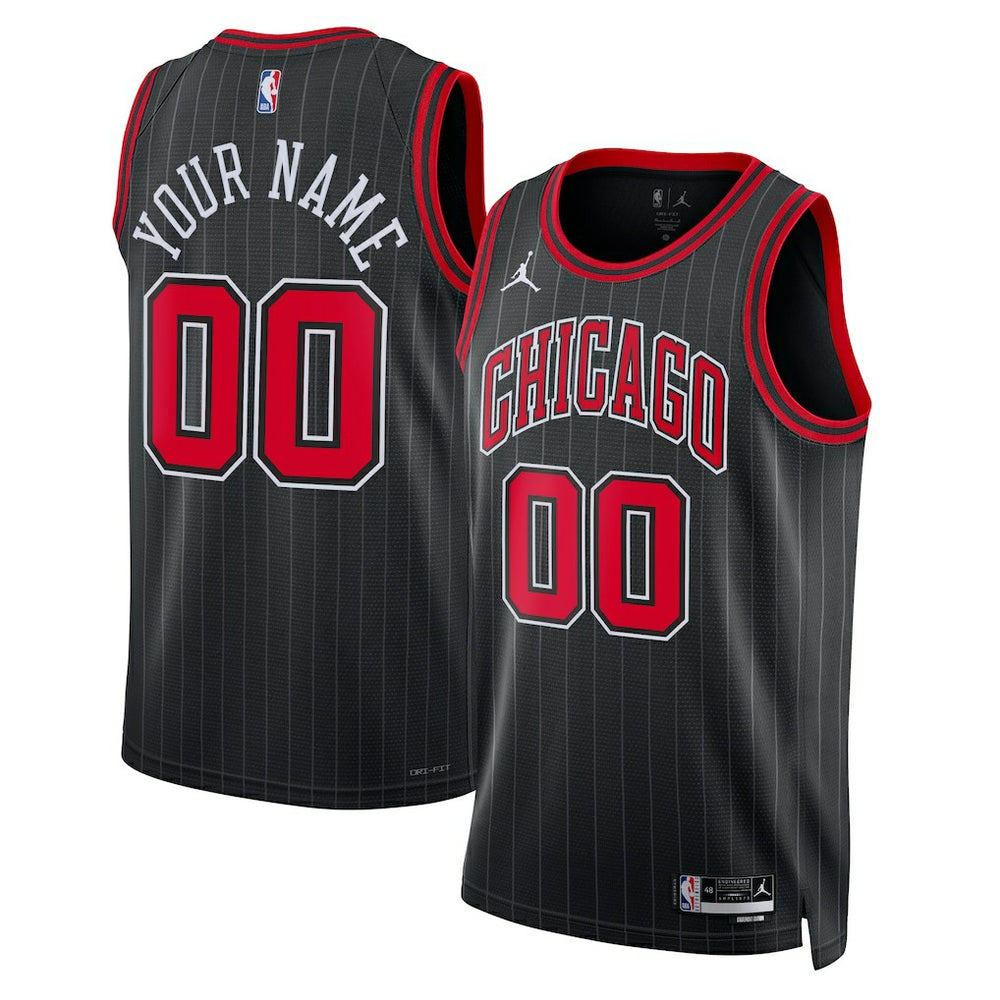 Chicago Bulls Jordan Brand Unisex 2022/23 Swingman Custom Jersey Statement Editi- Black - NBA