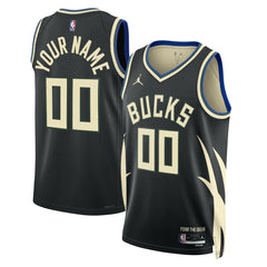 Milwaukee Bucks Jordan Brand Unisex 2022/23 Swingman Custom Jersey Statement Edition Black - NBA