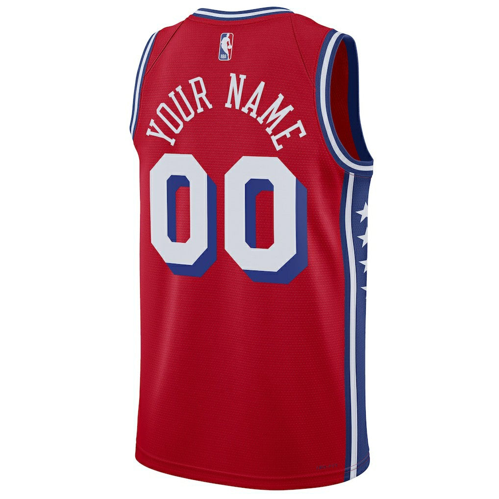 Philadelphia 76ers Jordan Brand Unisex 2022/23 Swingman Custom Jersey Statement Edition Red - NBA