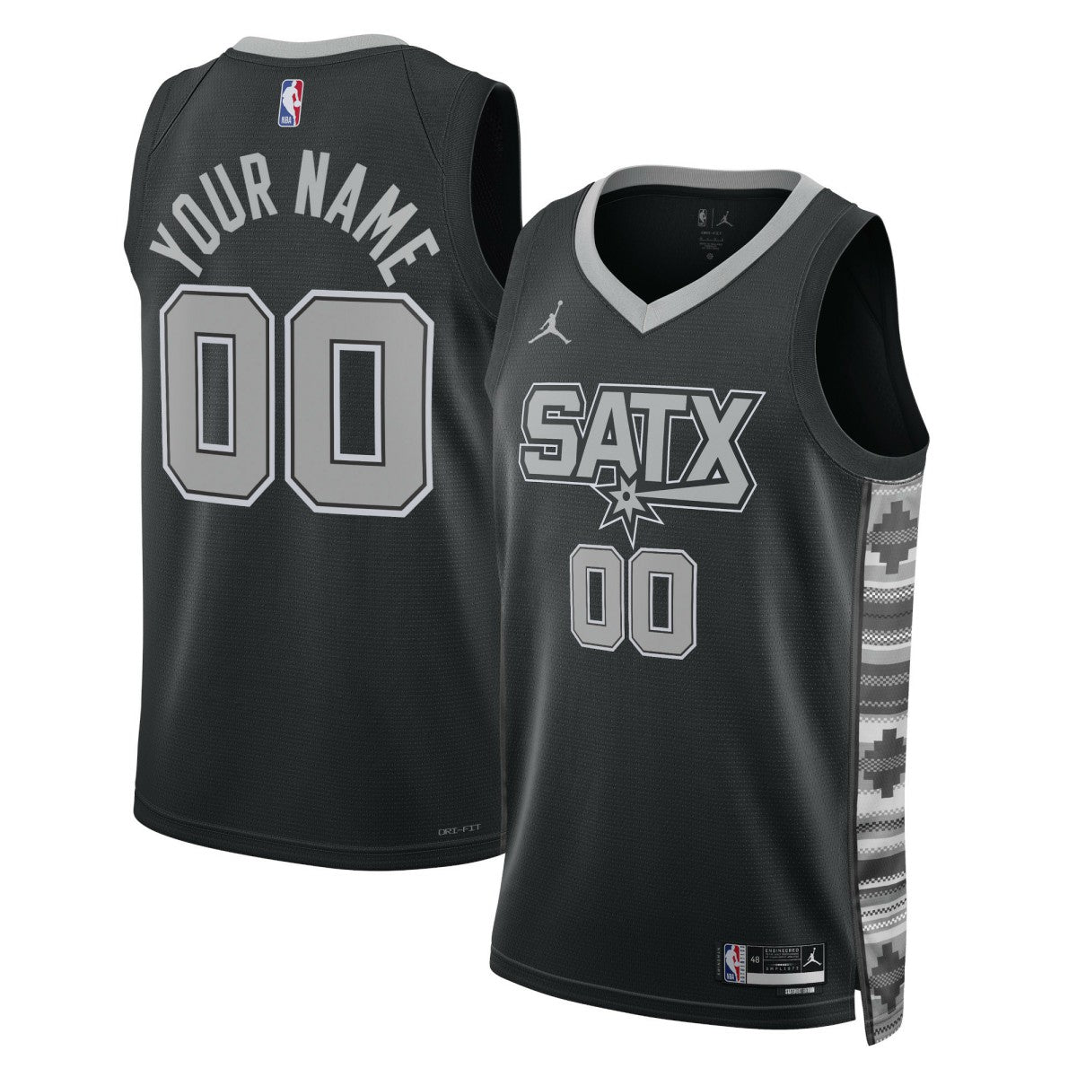 San Antonio Spurs Jordan Brand Unisex 2022/23 Swingman Custom Jersey Statement Edition Black - NBA