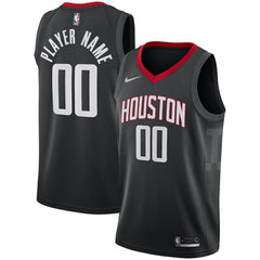 Houston Rockets Swingman Custom Jersey Black Statement Edition - NBA