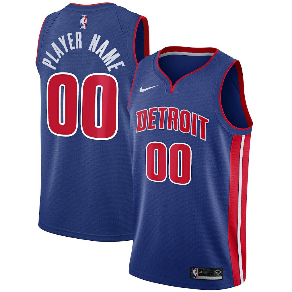 Detroit Pistons Swingman Custom Jersey Blue Icon Edition - NBA