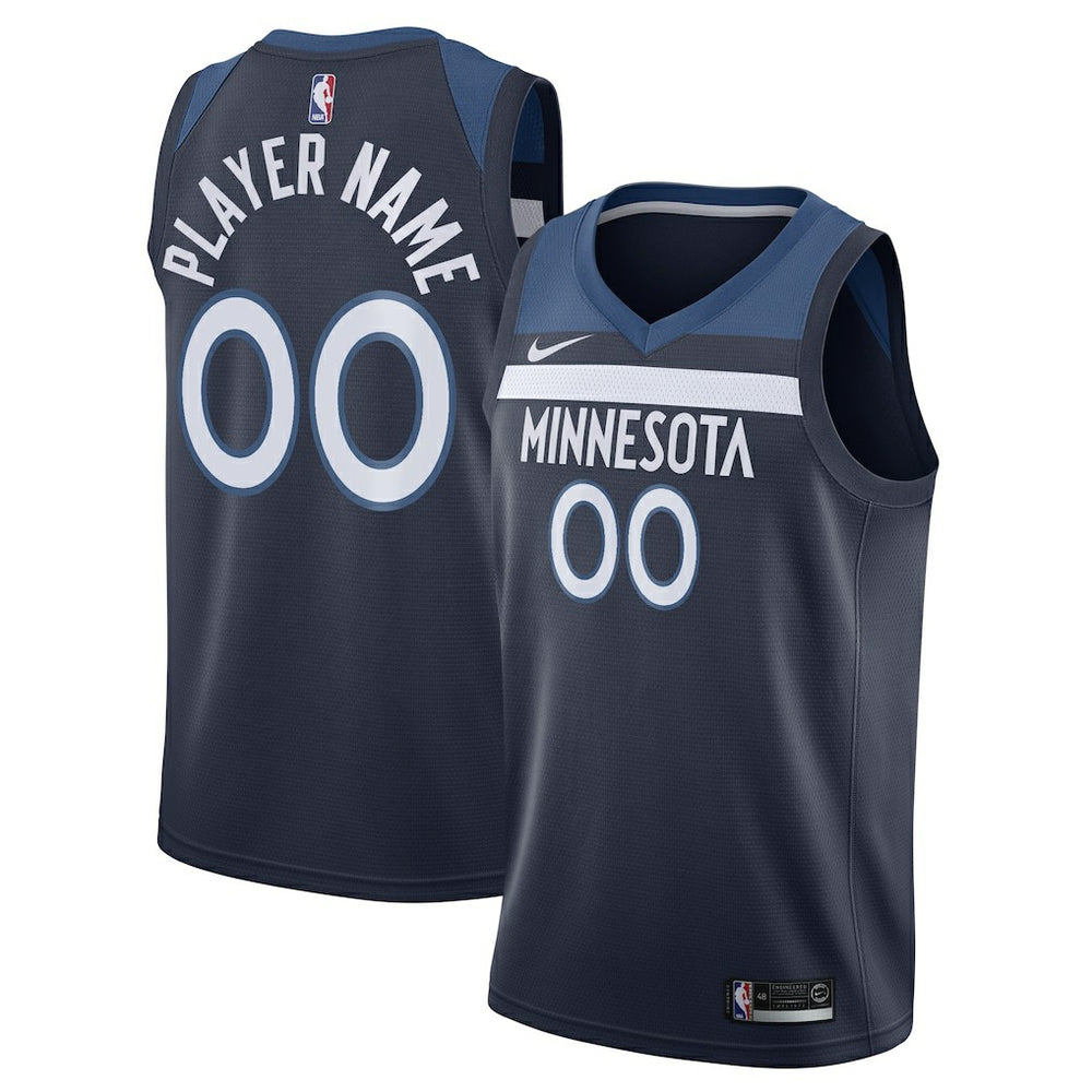 Minnesota Timberwolves Swingman Custom Jersey Navy Icon Edition - NBA