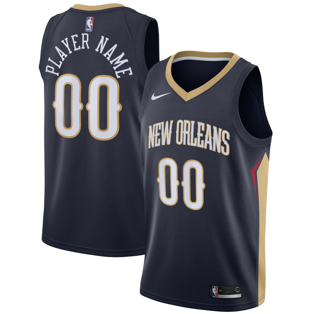 New Orleans Pelicans Swingman Custom Jersey Navy Icon Edition - NBA