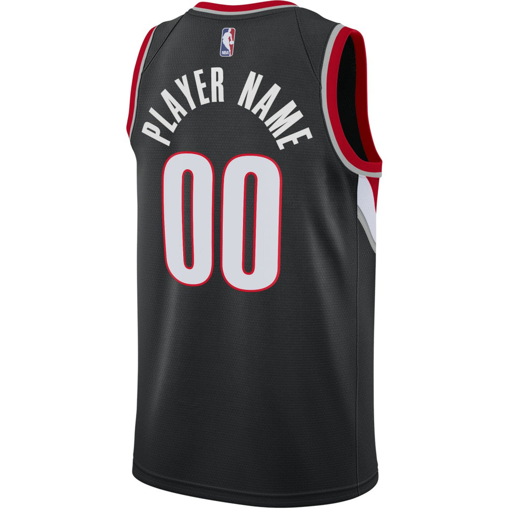 Portland Trail Blazers Swingman Custom Jersey Black Icon Edition - NBA