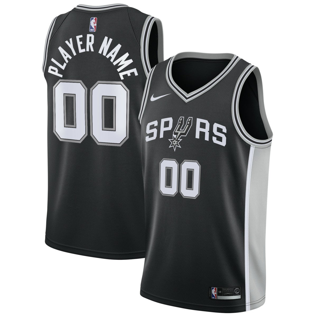 San Antonio Spurs Swingman Custom Jersey Black Icon Edition - NBA