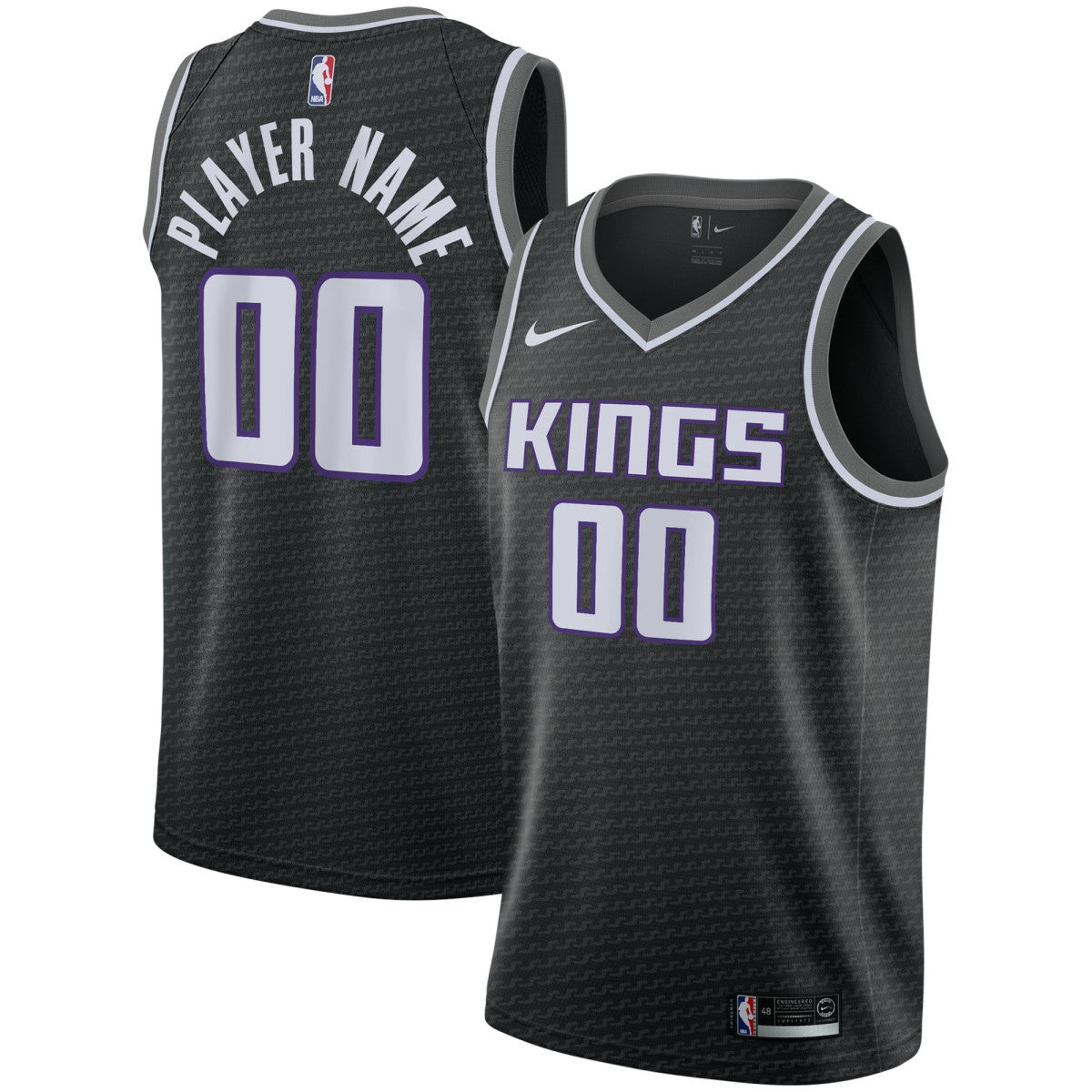 Sacramento Kings Swingman Custom Jersey Black Statement Edition - NBA