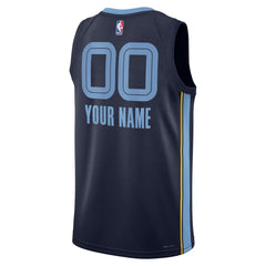 Memphis Grizzlies Unisex Swingman Custom Jersey Navy Icon Edition - NBA