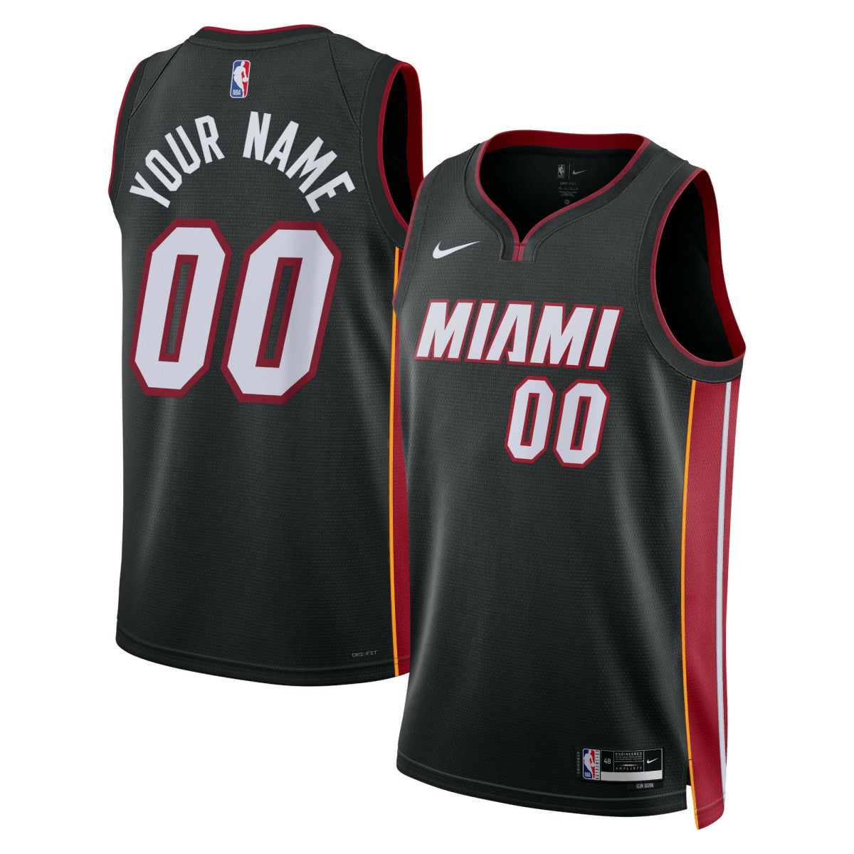Miami Heat Unisex Swingman Custom Jersey Black Icon Edition - NBA