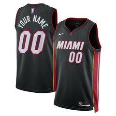 Miami Heat Unisex Swingman Custom Jersey Black Icon Edition - NBA