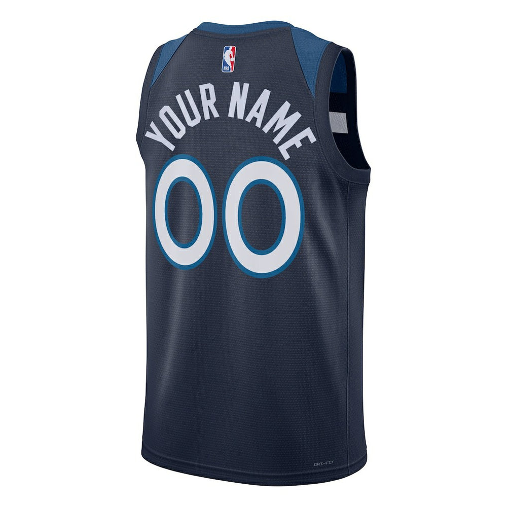 Minnesota Timberwolves Unisex Swingman Custom Jersey Navy Icon Edition - NBA
