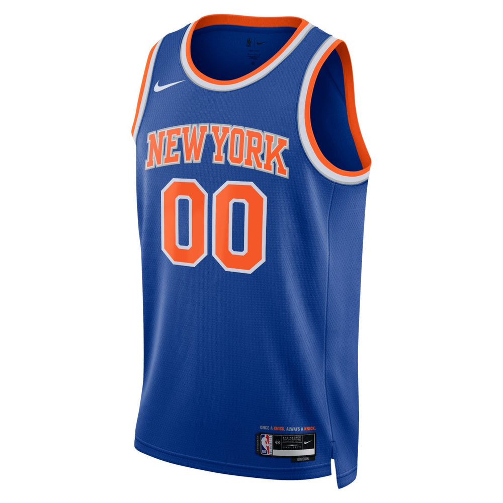 New York Knicks Unisex Swingman Custom Jersey Blue Icon Edition - NBA