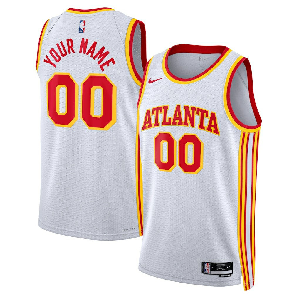 Atlanta Hawks Unisex Swingman Custom Jersey White Association Edition - NBA