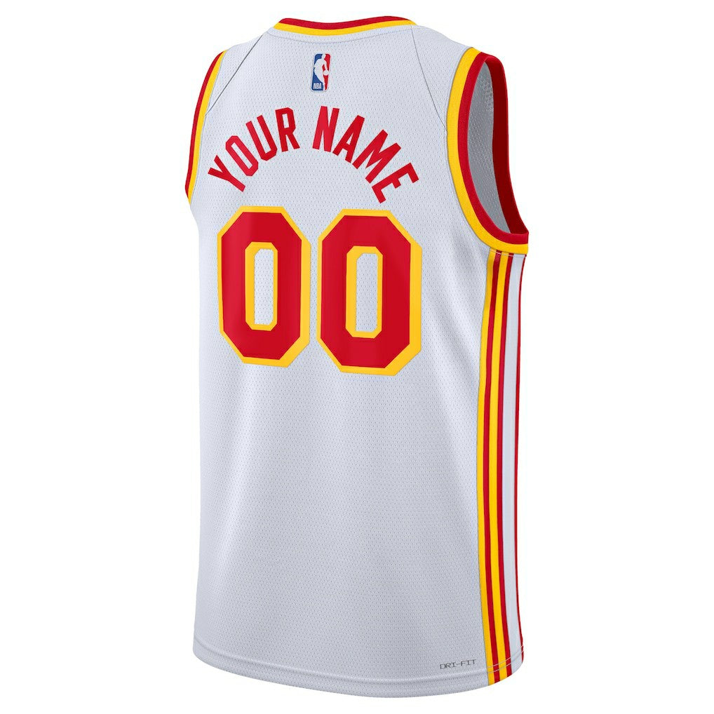 Atlanta Hawks Unisex Swingman Custom Jersey White Association Edition - NBA