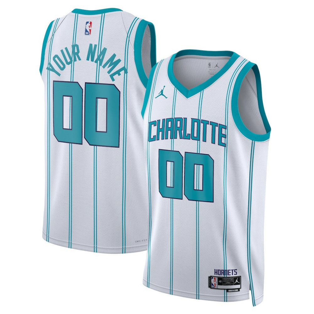 Charlotte Hornets Jordan Brand Unisex Swingman Custom Jersey White Association Edition - NBA