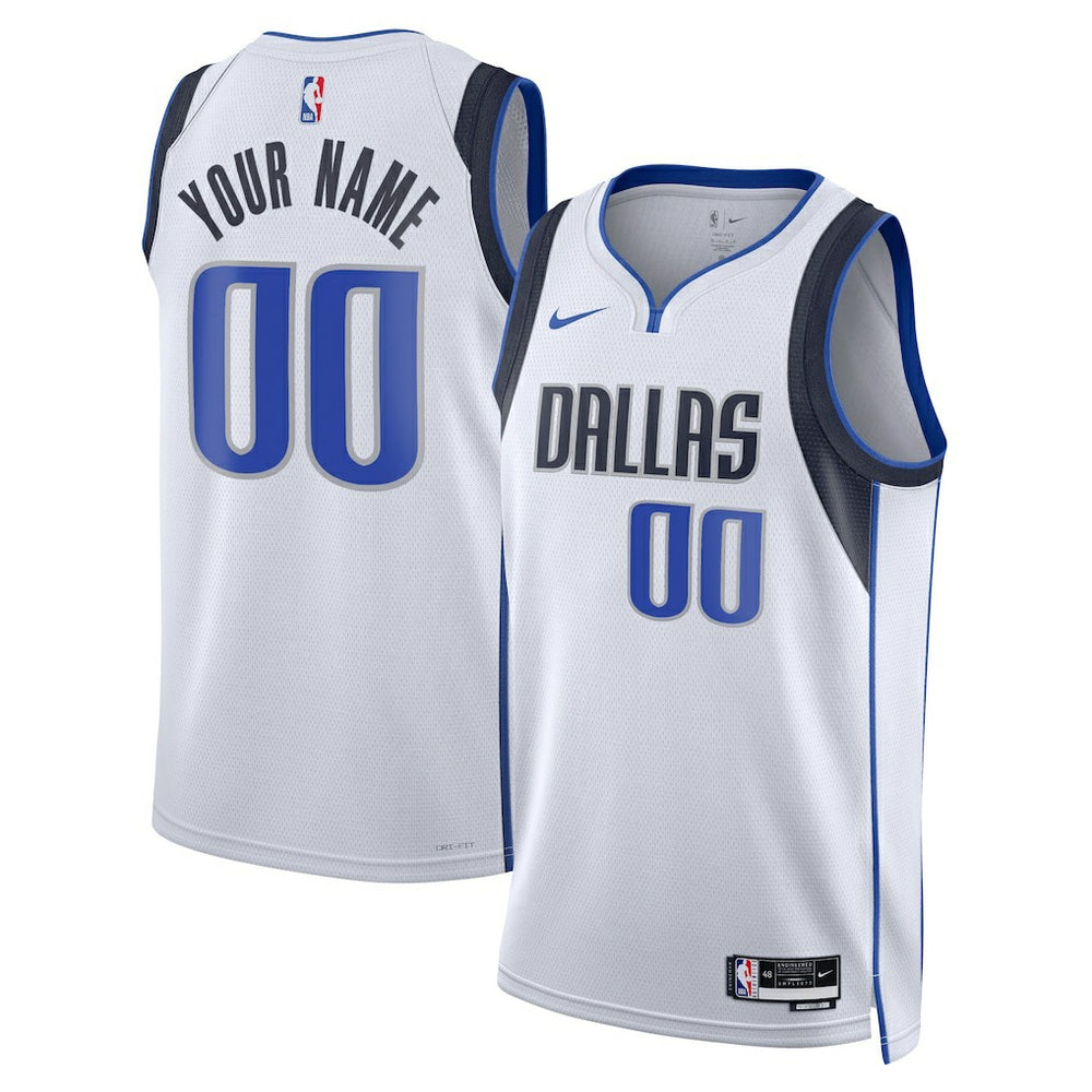 Dallas Mavericks Unisex Swingman Custom Jersey White Association Edition - NBA