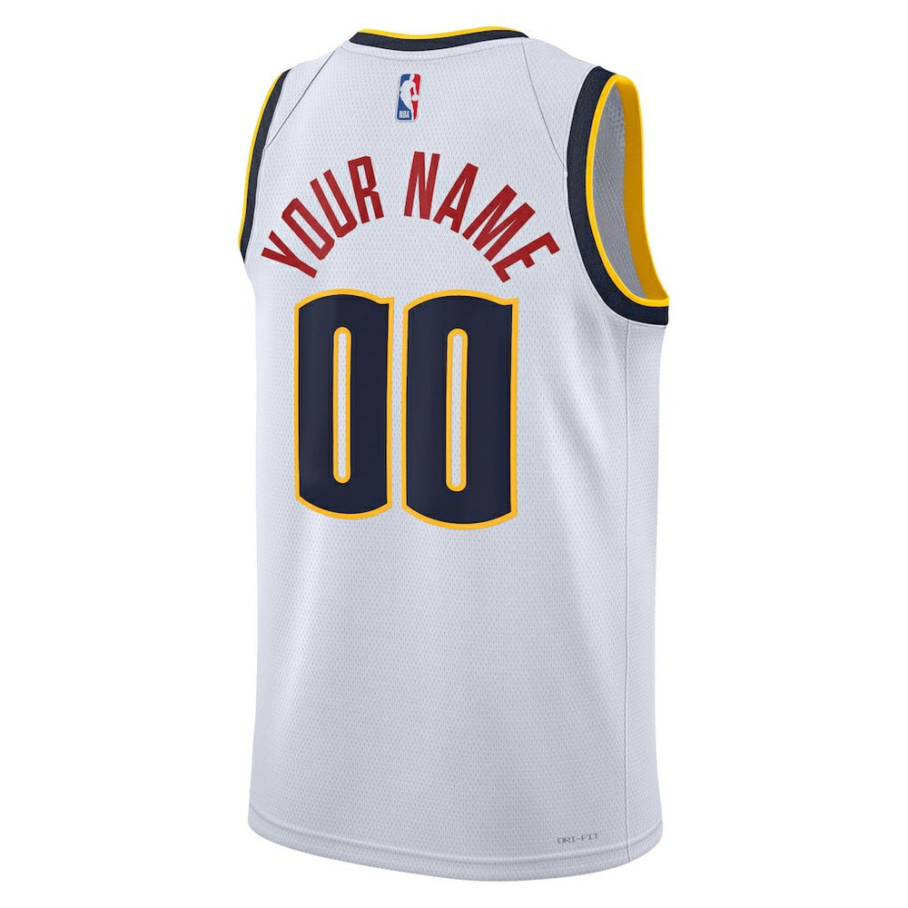 Denver Nuggets Unisex Swingman Custom Jersey White Association Edition - NBA