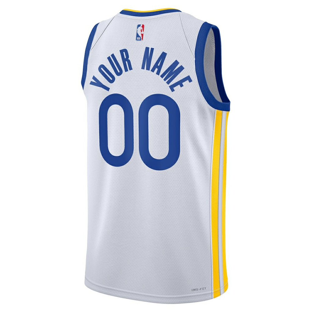 Golden State Warriors Unisex Swingman Custom Jersey White Association Edition - NBA