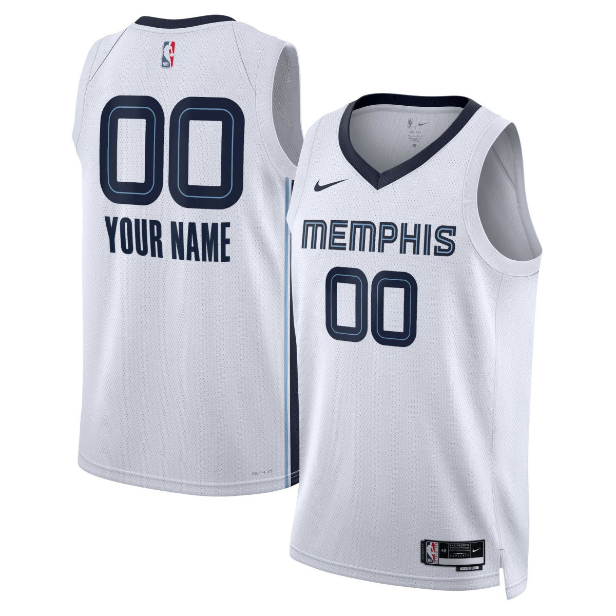 Memphis Grizzlies Unisex Swingman Custom Jersey White Association Edition - NBA