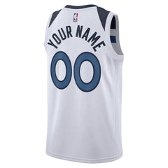 Minnesota Timberwolves Unisex Swingman Custom Jersey White Association Edition - NBA
