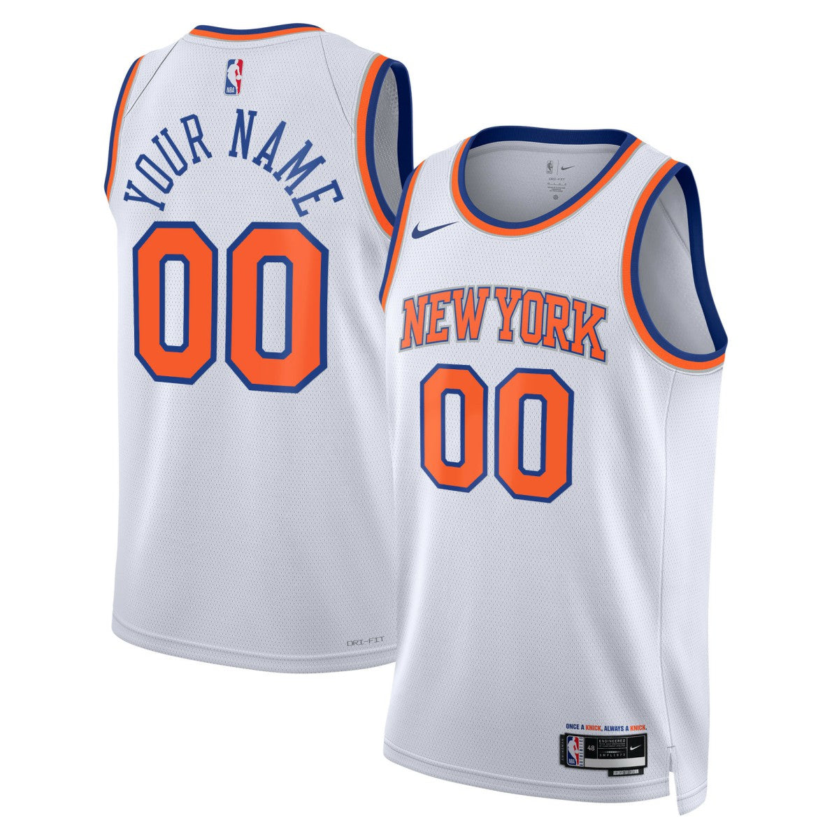 New York Knicks Unisex Swingman Custom Jersey White Association Edition - NBA