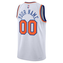 New York Knicks Unisex Swingman Custom Jersey White Association Edition - NBA