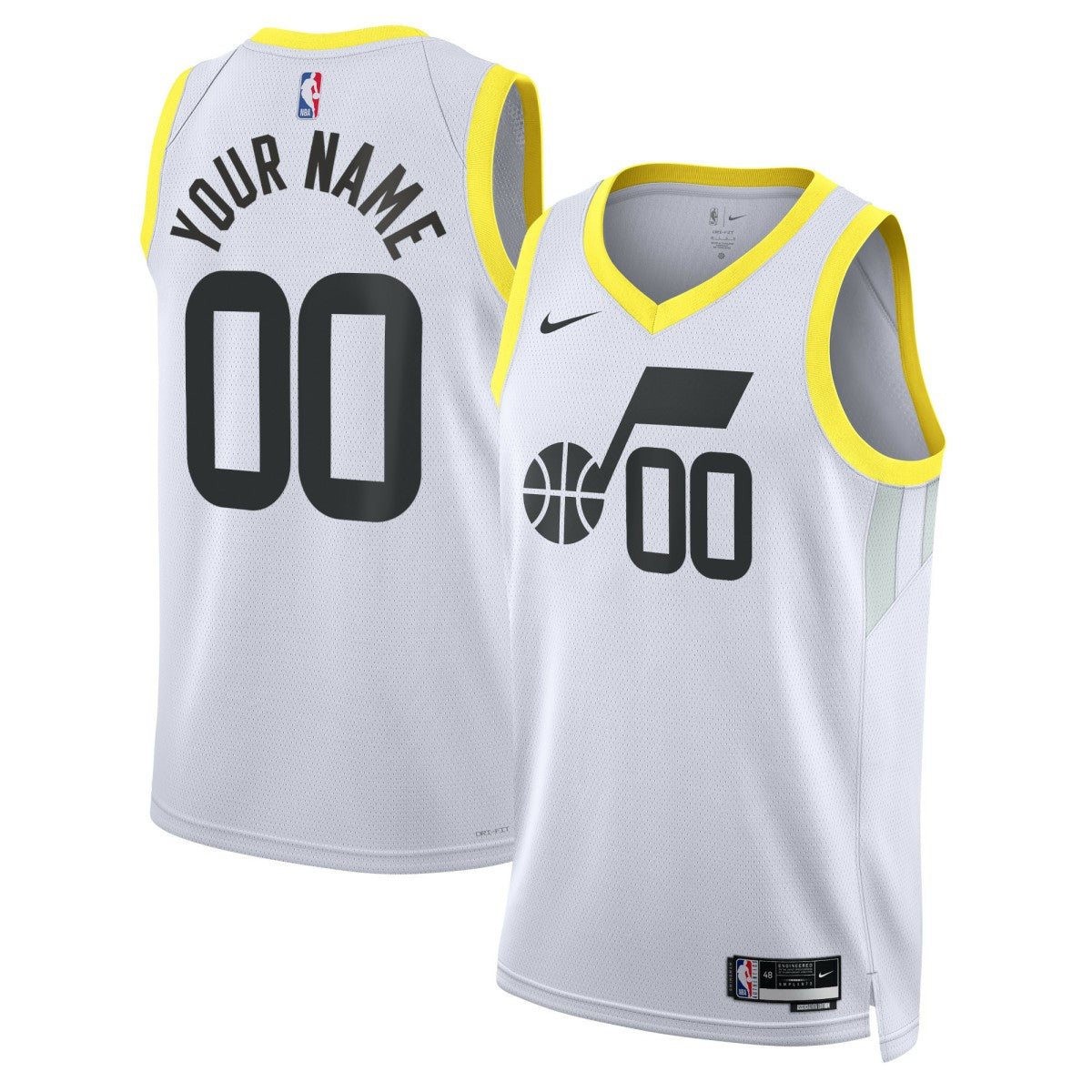 Utah Jazz Unisex Swingman Custom Jersey White Association Edition - NBA