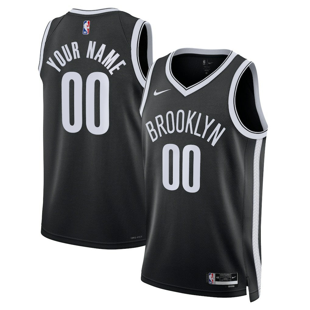 Brooklyn Nets Unisex Swingman Custom Jersey Black Icon Edition - NBA