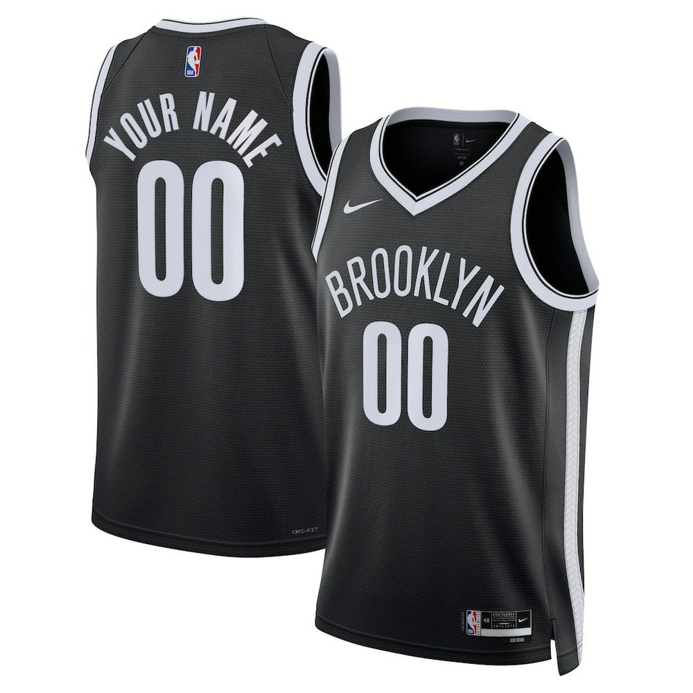 Brooklyn Nets Unisex Swingman Custom Jersey Black Icon Edition - NBA