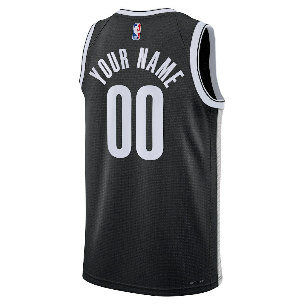 Brooklyn Nets Unisex Swingman Custom Jersey Black Icon Edition - NBA