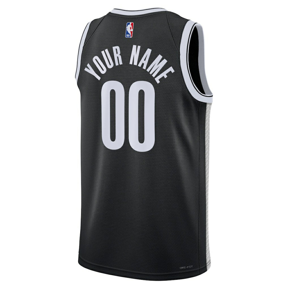 Brooklyn Nets Unisex Swingman Custom Jersey Black Icon Edition - NBA