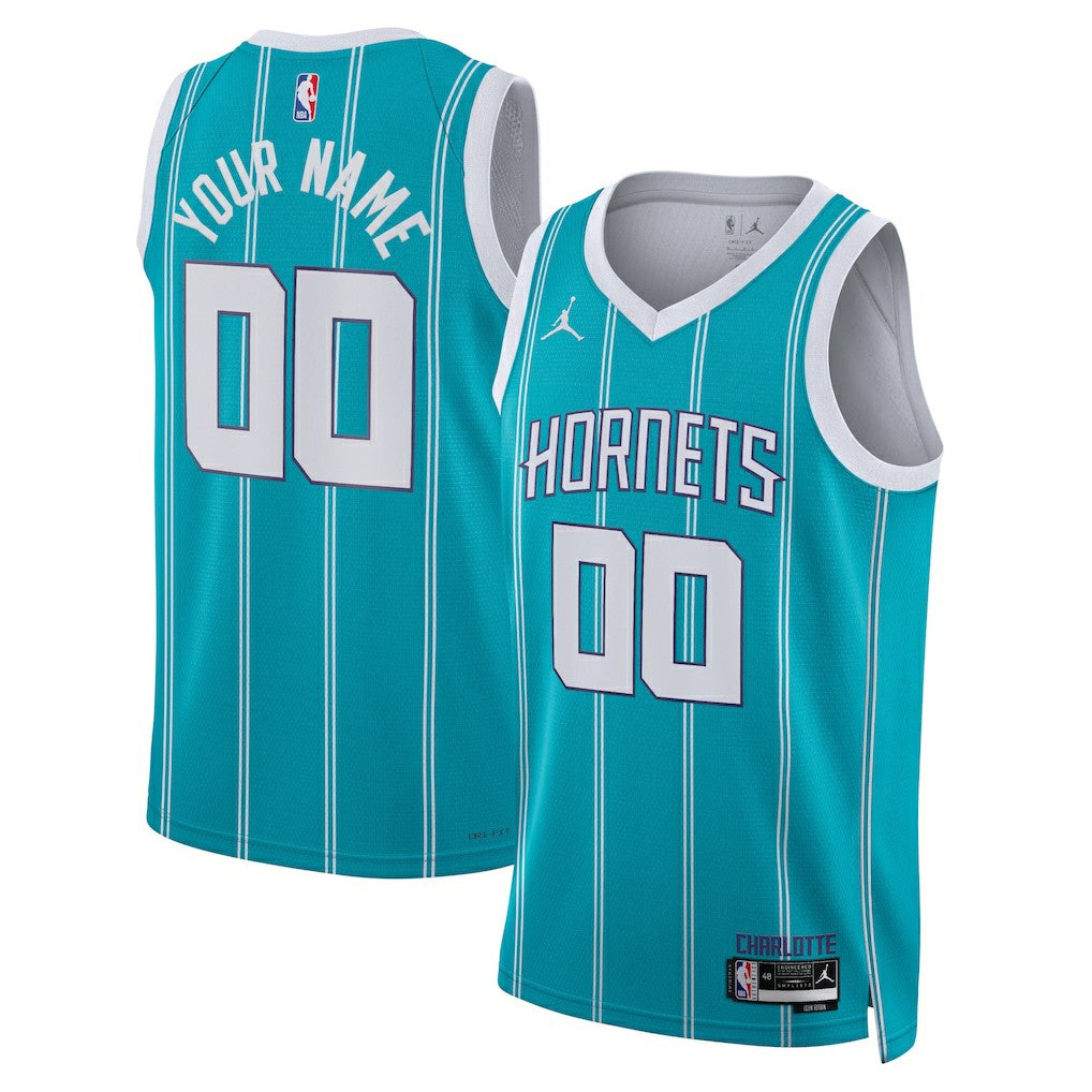Charlotte Hornets Jordan Brand Unisex Swingman Custom Jersey Teal Icon Edition - NBA