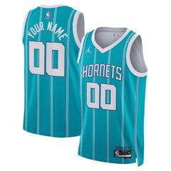 Charlotte Hornets Jordan Brand Unisex Swingman Custom Jersey Teal Icon Edition - NBA