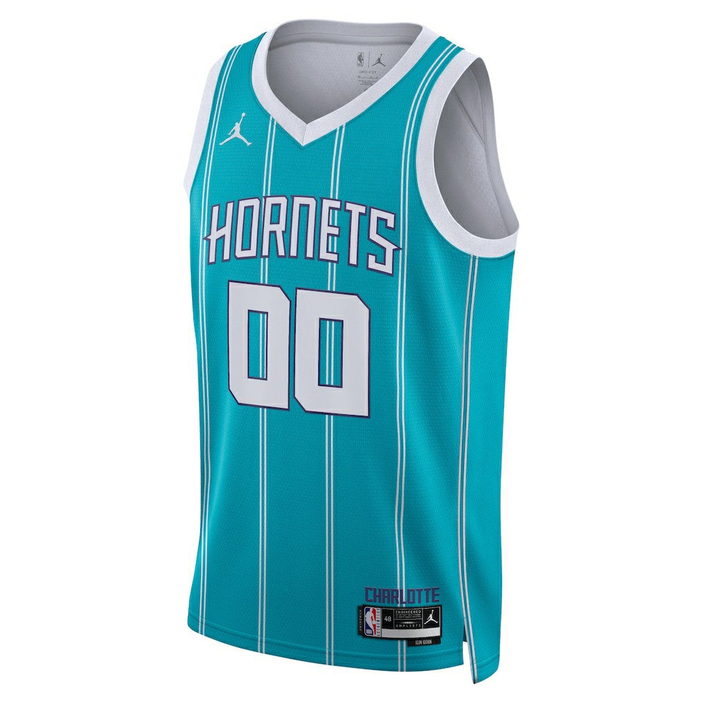Charlotte Hornets Jordan Brand Unisex Swingman Custom Jersey Teal Icon Edition - NBA
