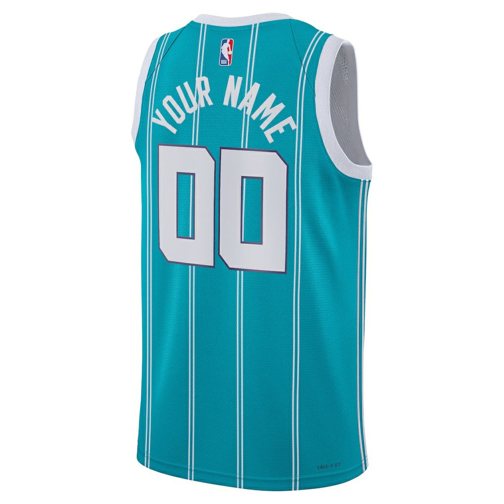 Charlotte Hornets Jordan Brand Unisex Swingman Custom Jersey Teal Icon Edition - NBA