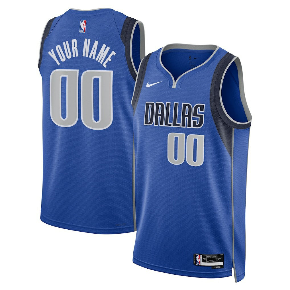Dallas Mavericks Unisex Swingman Custom Jersey Blue Icon Edition - NBA