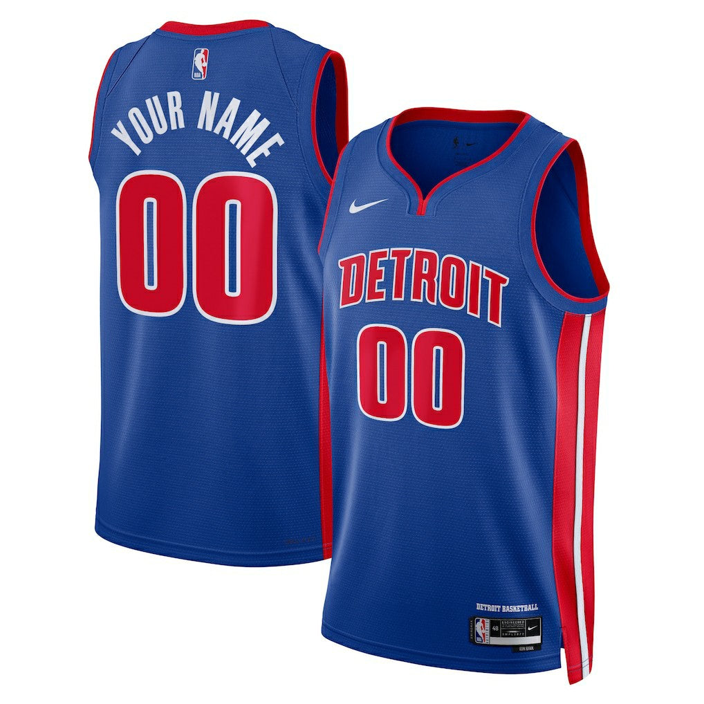 Detroit Pistons Unisex Swingman Custom Jersey Blue Icon Edition - NBA