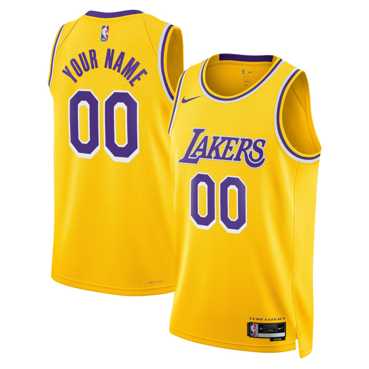 Los Angeles Lakers Unisex Swingman Custom Jersey Gold Icon Edition - NBA