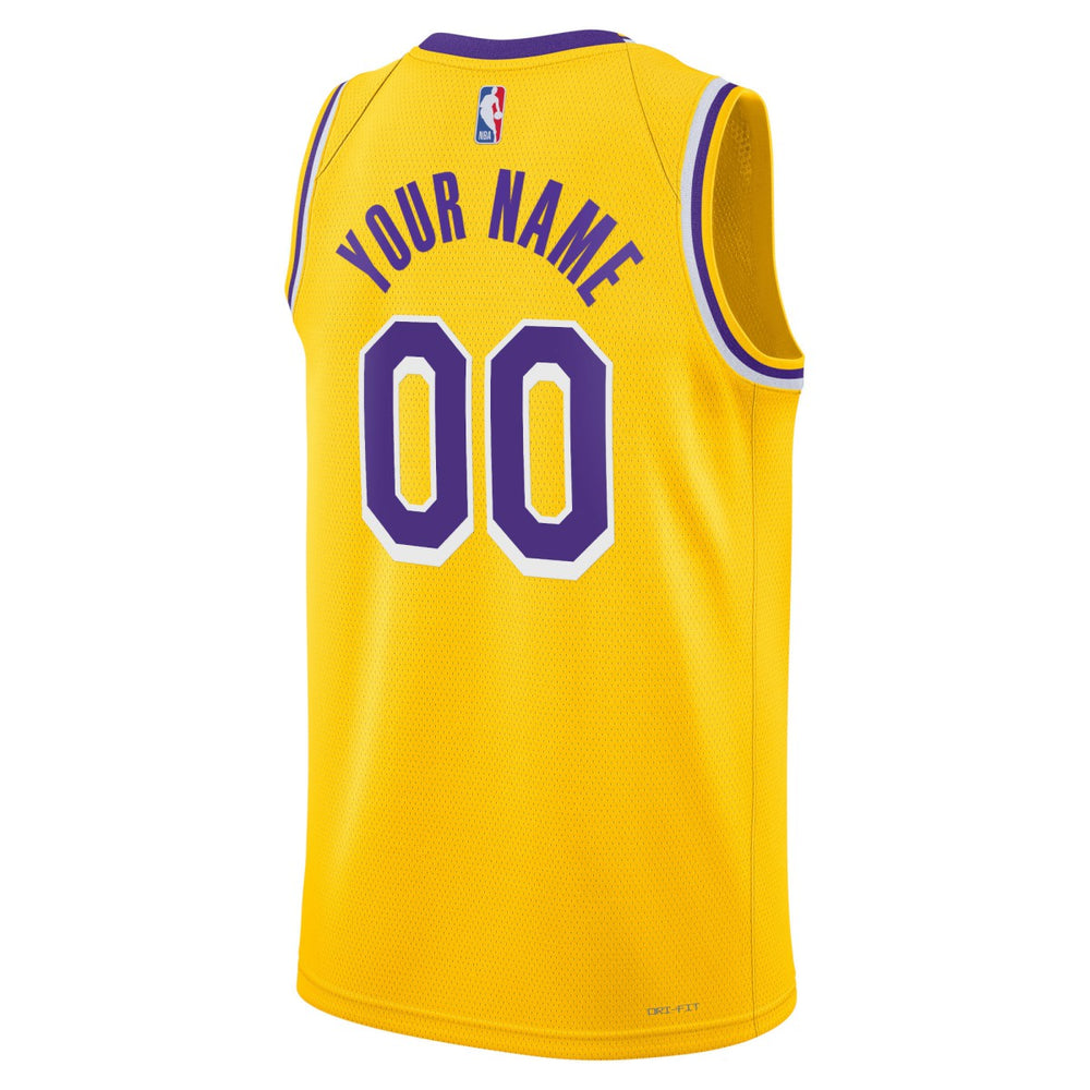Los Angeles Lakers Unisex Swingman Custom Jersey Gold Icon Edition - NBA