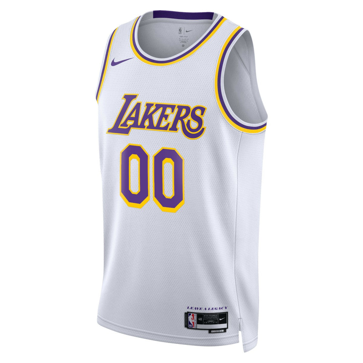Los Angeles Lakers Unisex Swingman Custom Jersey White Association Edition - NBA