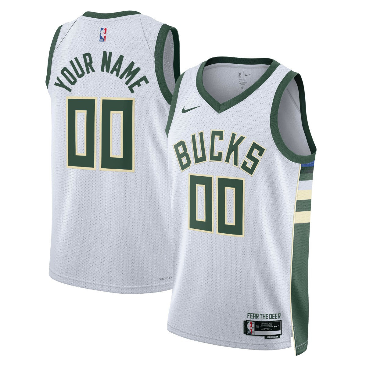 Milwaukee Bucks Unisex Swingman Custom Jersey White Association Edition - NBA