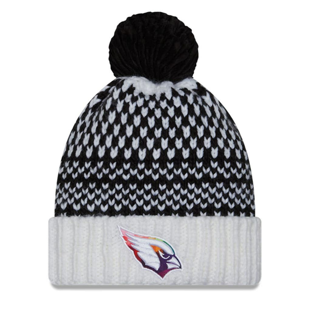 Arizona Cardinals New Era Women's 2023 NFL Crucial Catch Cuffed Pom Knit Hat Black/White | NFL