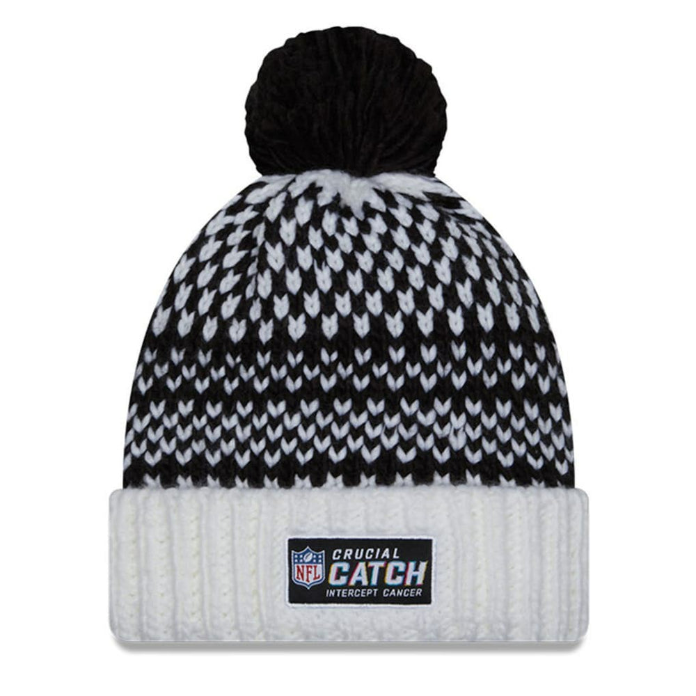 Arizona Cardinals New Era Women's 2023 NFL Crucial Catch Cuffed Pom Knit Hat Black/White | NFL