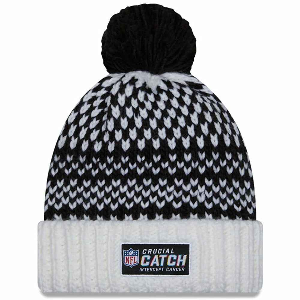 Los Angeles Rams New Era Women's 2023 NFL Crucial Catch Cuffed Pom Knit Hat Black/White | NFL
