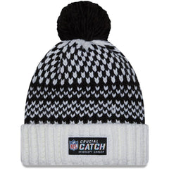 New Orleans Saints New Era Women's 2023 NFL Crucial Catch Cuffed Pom Knit Hat Black/White | NFL