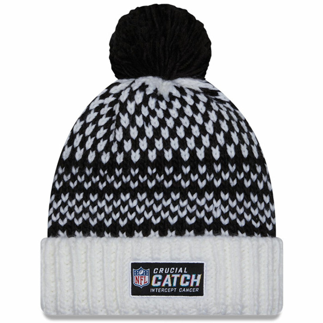 Tampa Bay Buccaneers New Era Women's 2023 NFL Crucial Catch Cuffed Pom Knit Hat Black/White | NFL