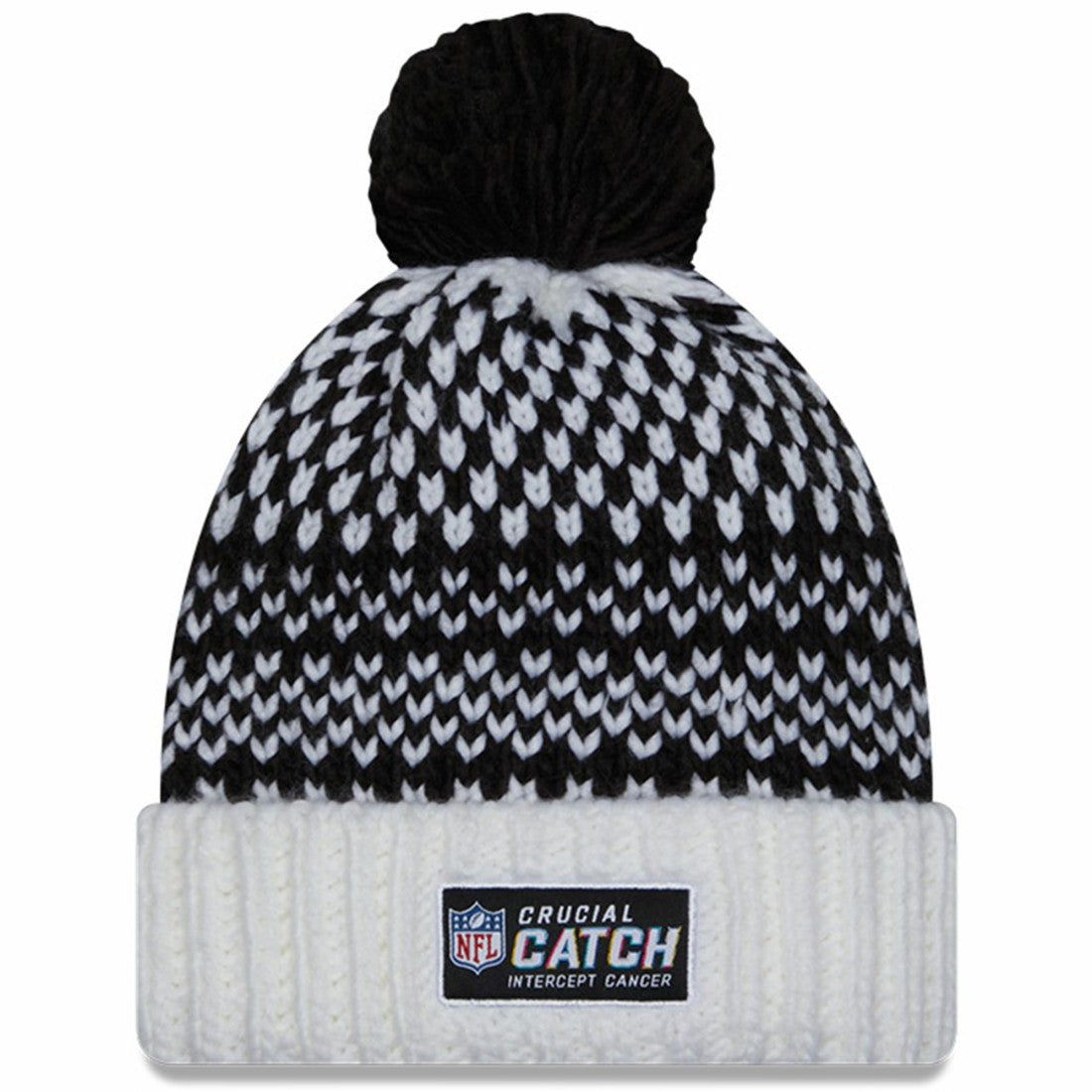 Tennessee Titans New Era Women's 2023 NFL Crucial Catch Cuffed Pom Knit Hat Black/White | NFL