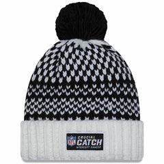 Tennessee Titans New Era Women's 2023 NFL Crucial Catch Cuffed Pom Knit Hat Black/White | NFL